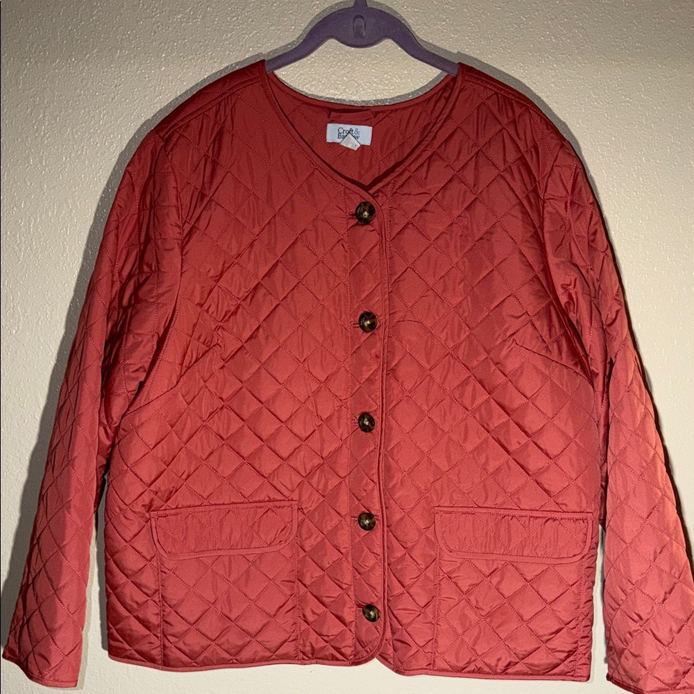 Croft & Barrow Women's Quilted Puffer Jacket - Rust